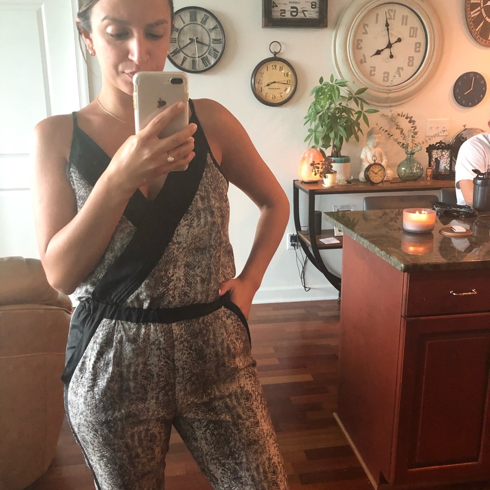 Black and snake skin jumpsuit